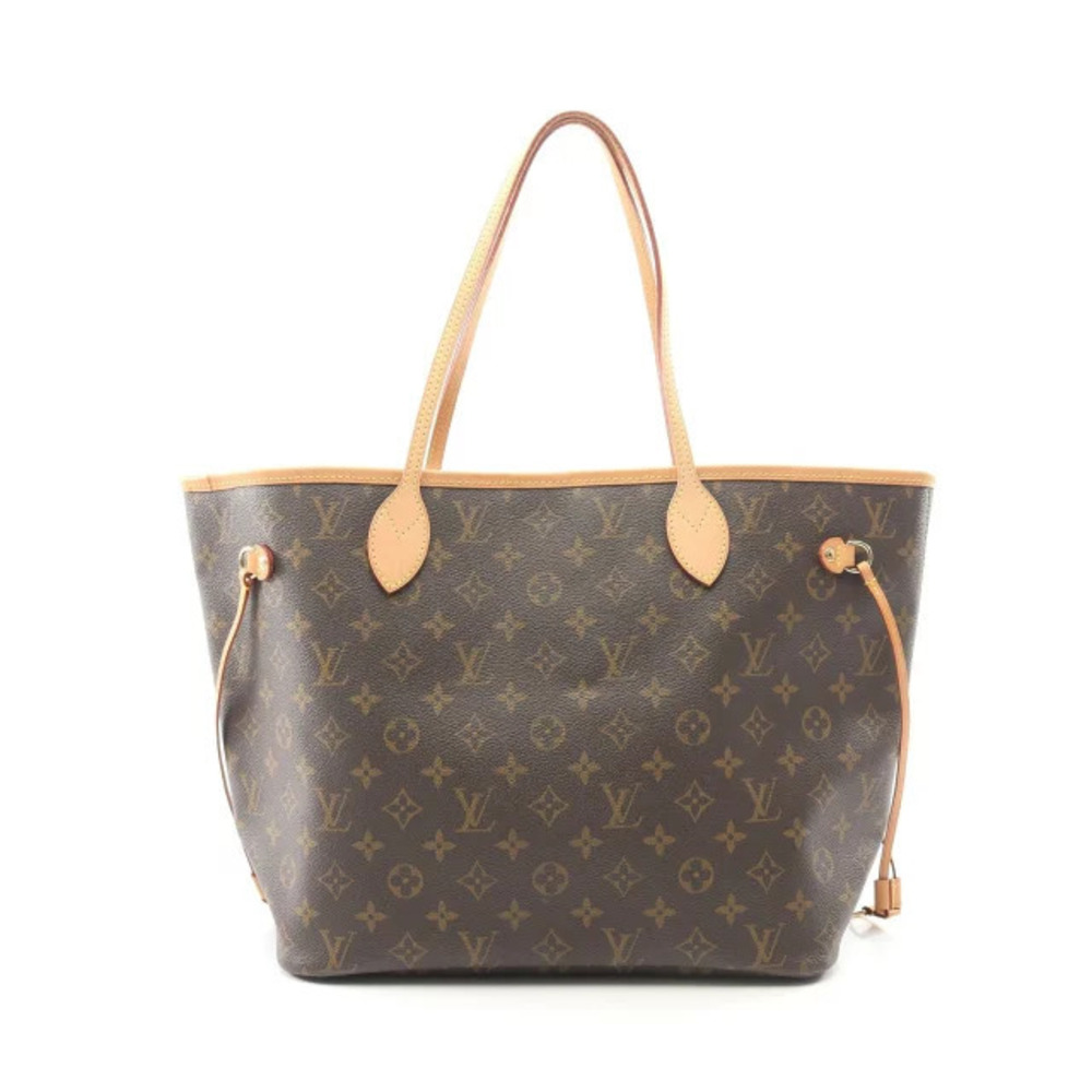 Louis Vuitton Neverfull Monogram Tote Bag Canvas Leather Brown